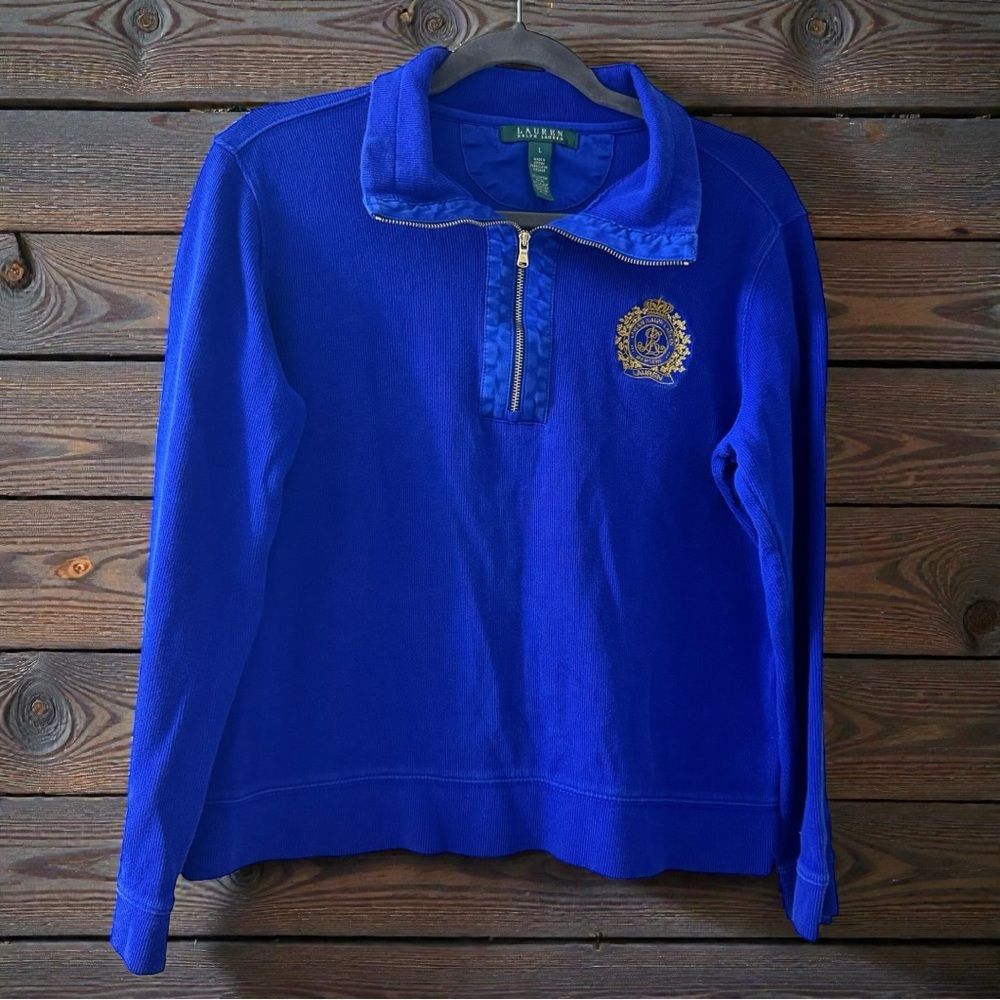 Ralph Lauren Women’s Royal Blue 1/4 Zip Sweater